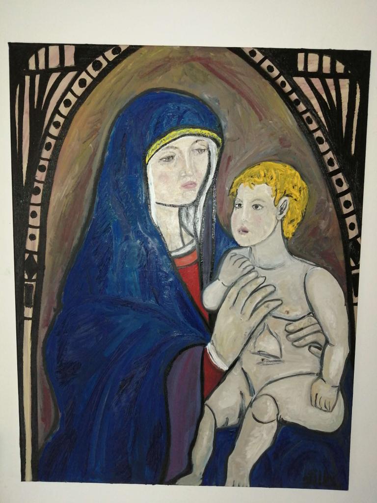 Peinture Vierge à l'enfant