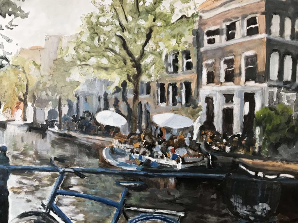 Peinture vue d'AMSTERDAM