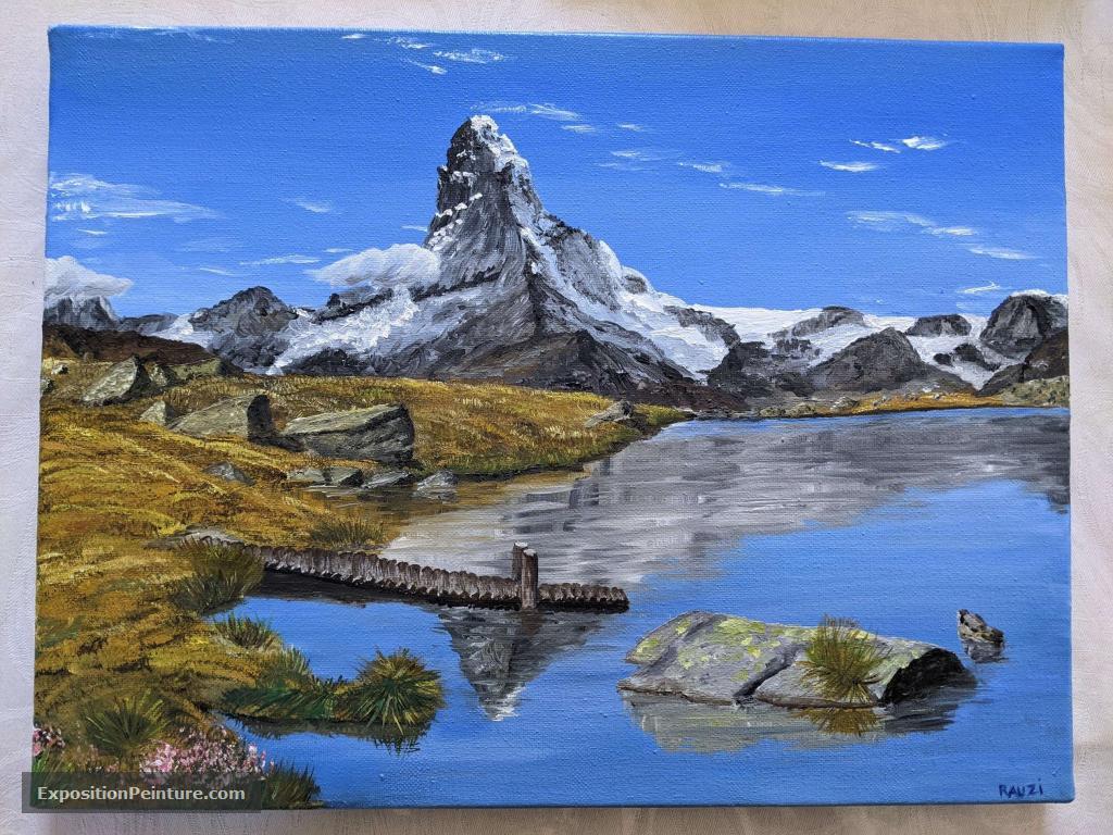 Peinture Vue sur le Mont Cervin depuis le Lac Stellisee